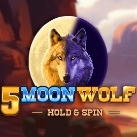 5 Moon Wolf slot logo by Apparat Gaming at Hollywin Casino